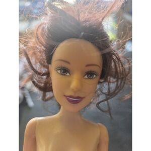 Chic Barbie Doll Brunette Big Eyes Fashion Mini Pink Dress Vintage